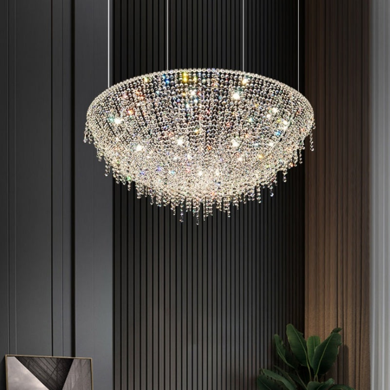 Luxurious Crystal Chandelier Living Room