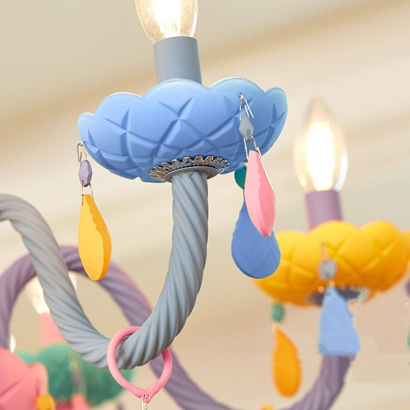 Rainbow Macaron Children's Room Bedroom Creative Crystal Chandelier