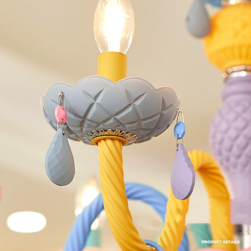 Rainbow Macaron Children's Room Bedroom Creative Crystal Chandelier