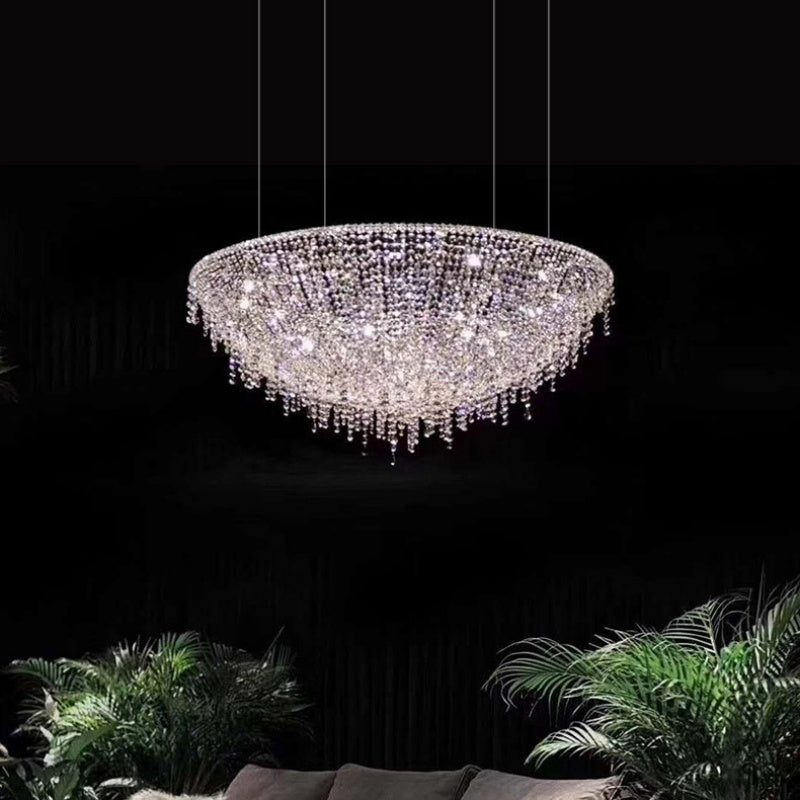 Luxurious Crystal Chandelier Living Room