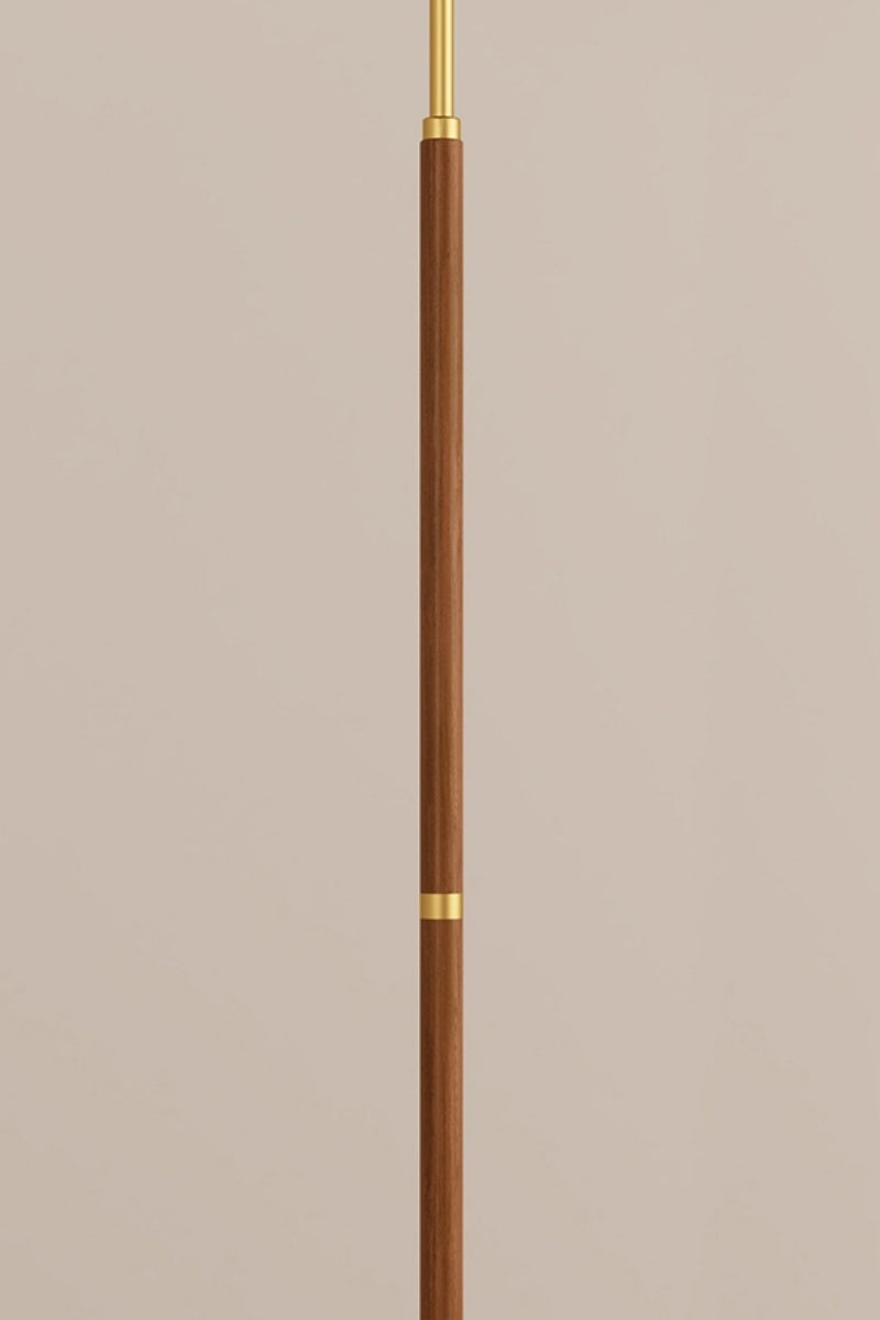 Retro-Style Solid Wood Floor Lamp