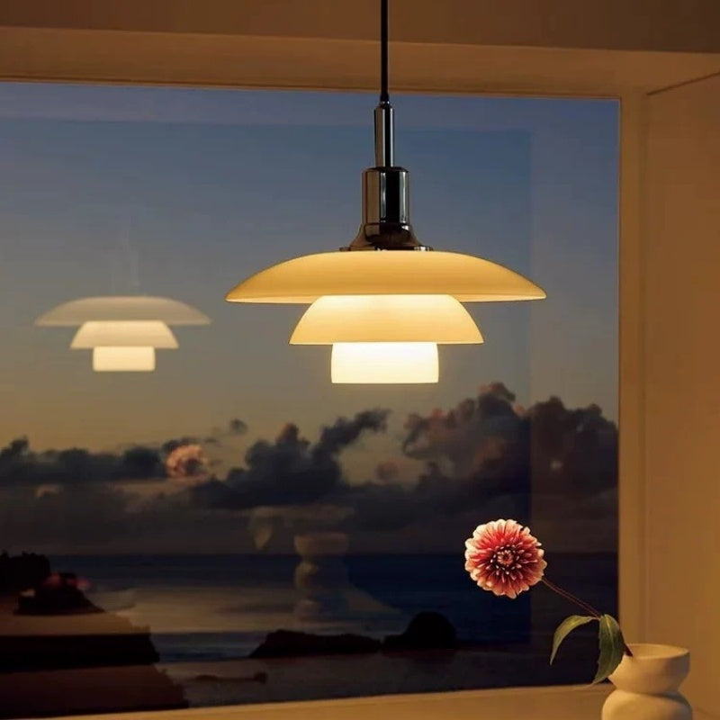 Design-Sense Glass Chandelier For Bedroom And Dining Room