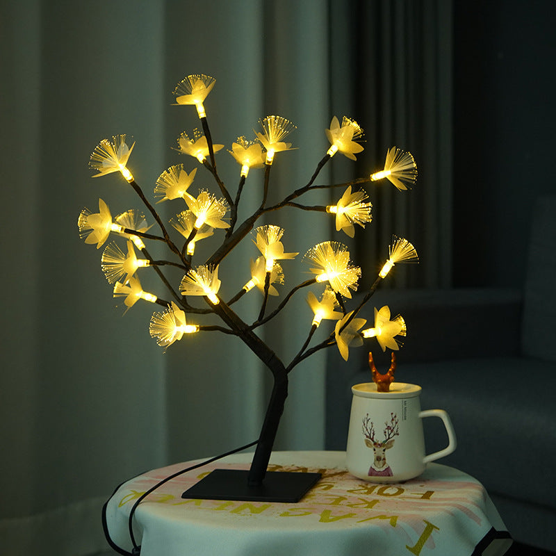 24-Lamps LED Fiber Optic Tree Light Decorative Light USB With Switch