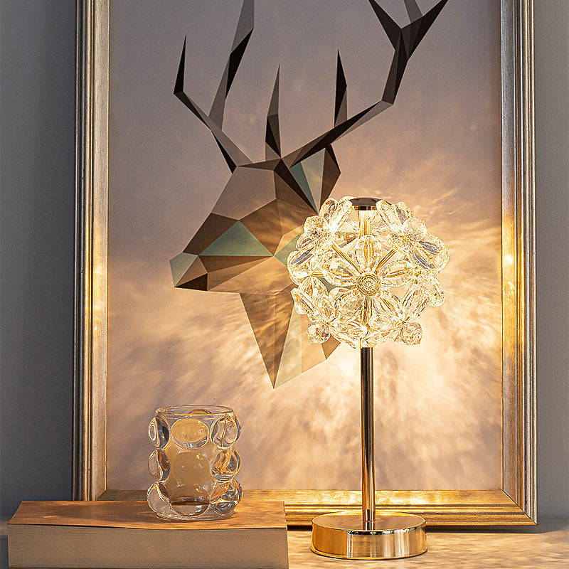 Light Luxury Flower Crystal Table Lamp