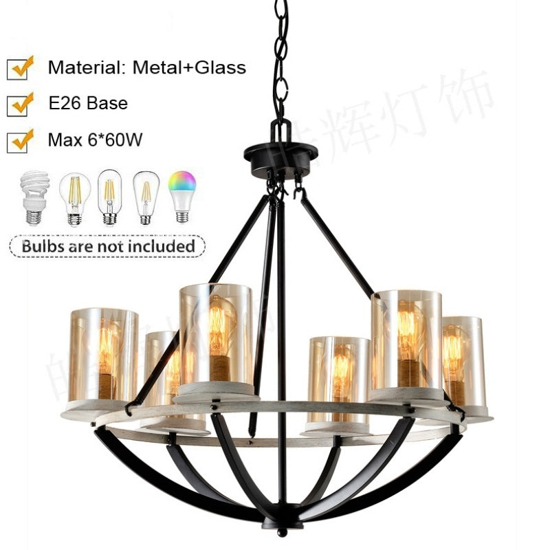 Chandelier Dining Room Living Room Iron Art Light Luxury Retro Chandelier