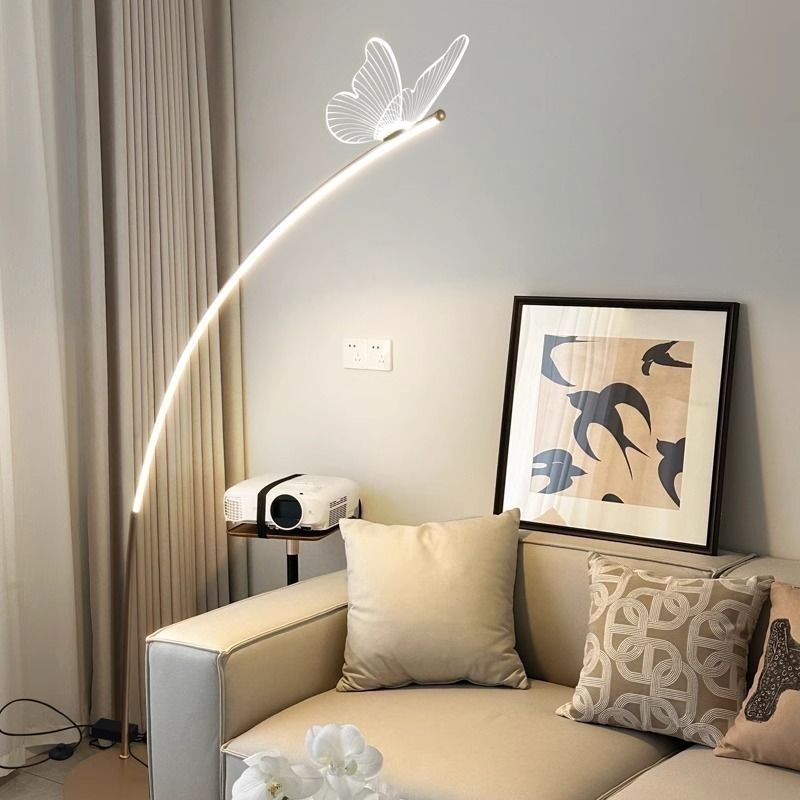 Living room floor lamp butterfly fishing bedroom cream bedside sofa lighting