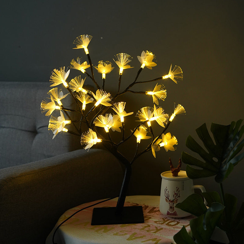24-Lamps LED Fiber Optic Tree Light Decorative Light USB With Switch