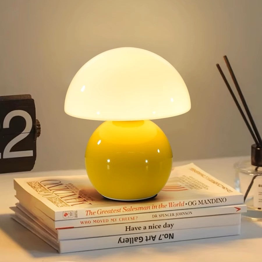 Mushroom table lamp cream wind eye protection bedroom bedside lamp simple modern warm male and female room atmosphere night light