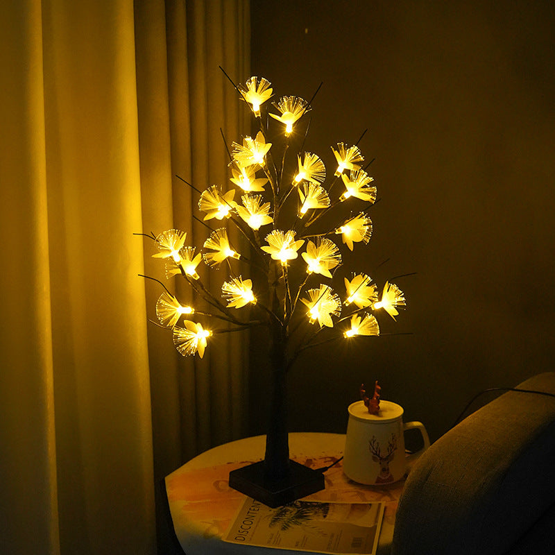 24-Lamps LED Fiber Optic Tree Light Decorative Light USB With Switch