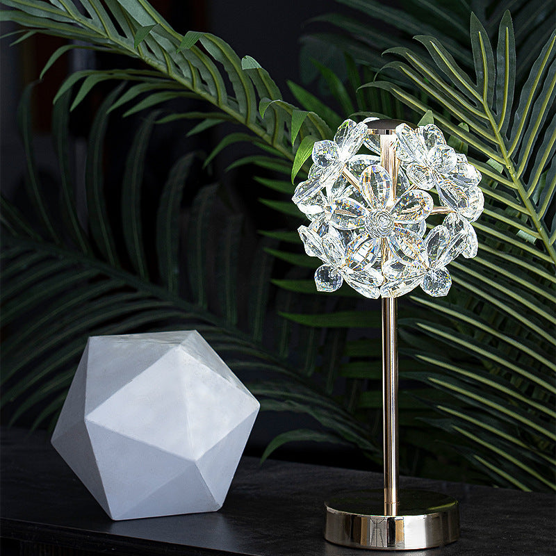 Light Luxury Flower Crystal Table Lamp
