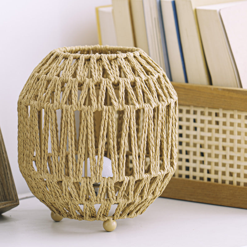 Rural Style Woven Lanterns Table Lamp