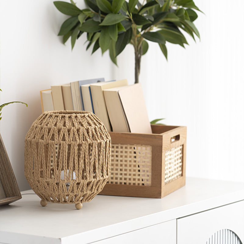Rural Style Woven Lanterns Table Lamp