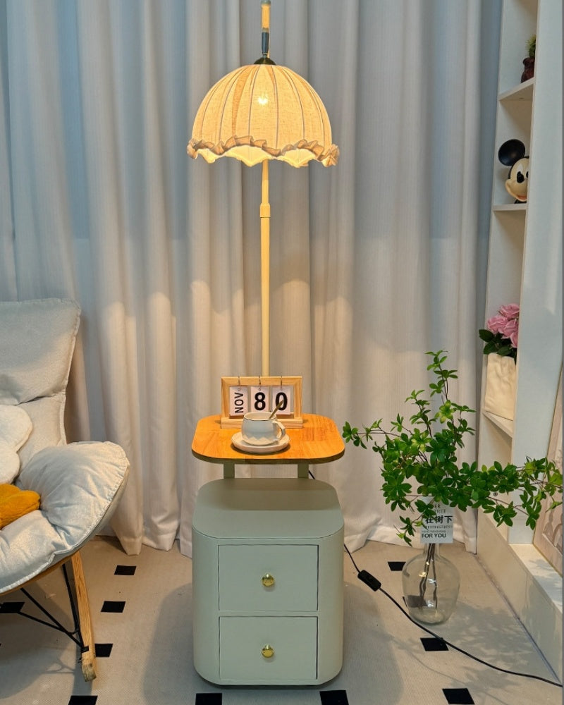 Cream-Style Bedside Table Floor Lamp