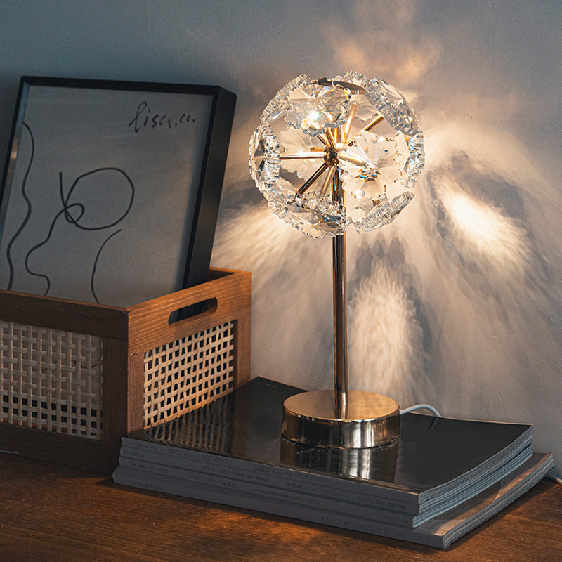 Light Luxury Flower Crystal Table Lamp