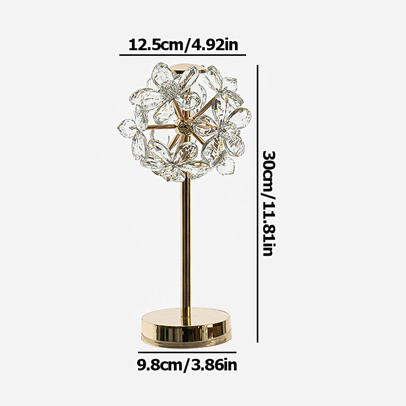 Light Luxury Flower Crystal Table Lamp