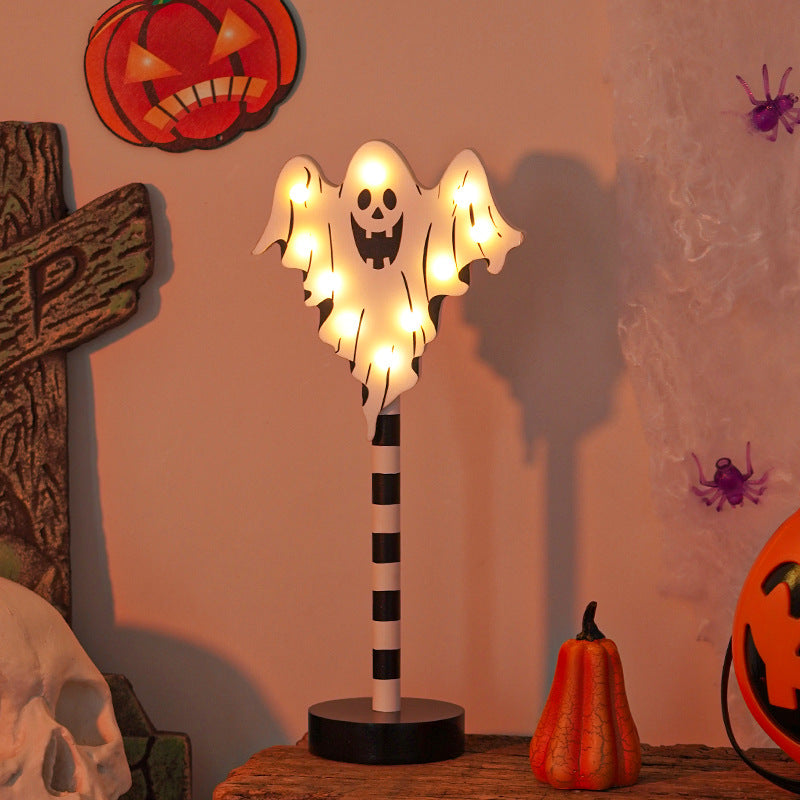 Halloween-Themed Wooden Decorative Lights