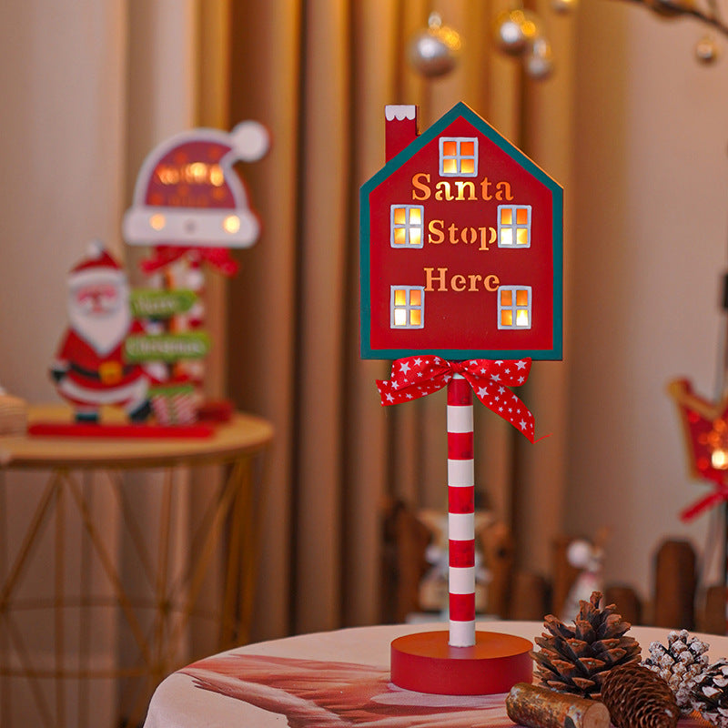 Christmas Festival Road Sign-Shaped Decorative Lights