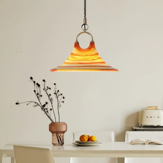 A Retro Painted Horn Chandelier That Can Be Raised And Lowered
