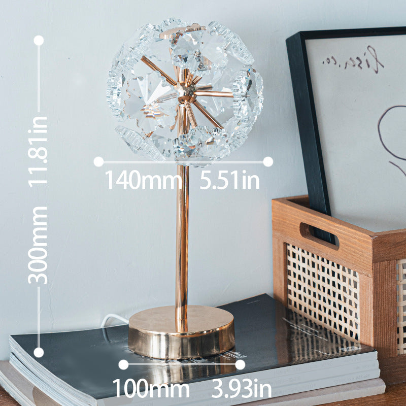 Light Luxury Flower Crystal Table Lamp