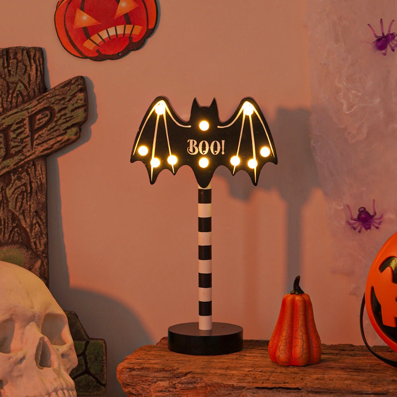 Halloween-Themed Wooden Decorative Lights