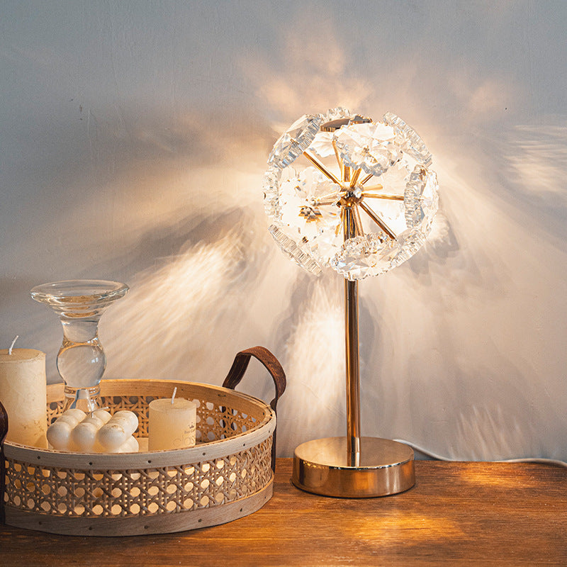 Light Luxury Flower Crystal Table Lamp