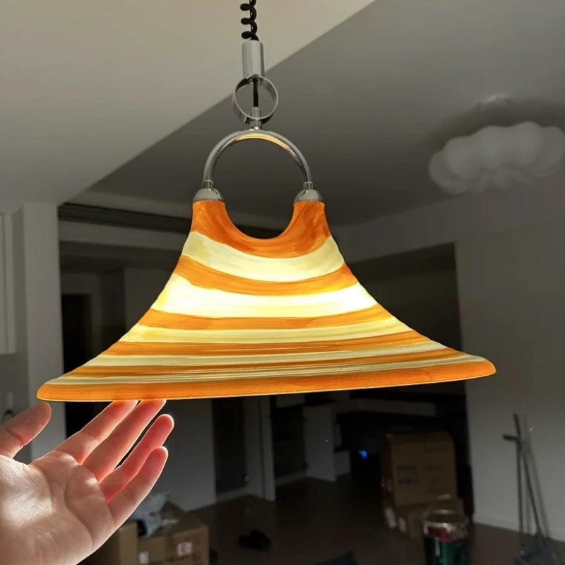 A Retro Painted Horn Chandelier That Can Be Raised And Lowered