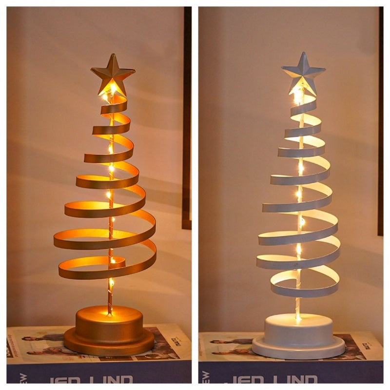 Christmas Tree-Shaped Room Decoration Ironwork Festive Atmosphere Light Ornaments