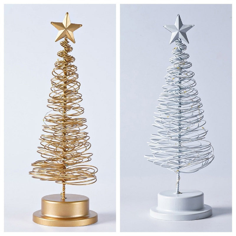 Christmas Tree-Shaped Room Decoration Ironwork Festive Atmosphere Light Ornaments