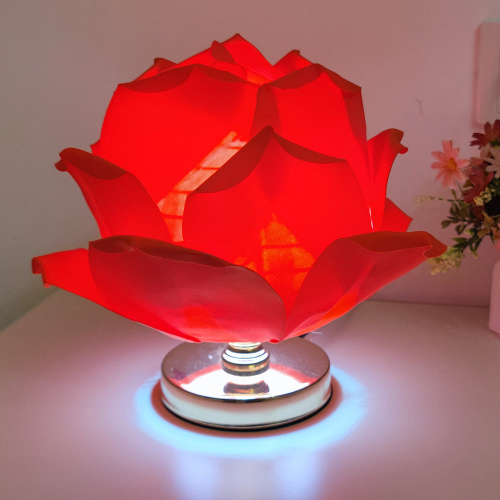 Creative big rose lamp Lotus lamp Dream wedding bedside lamp