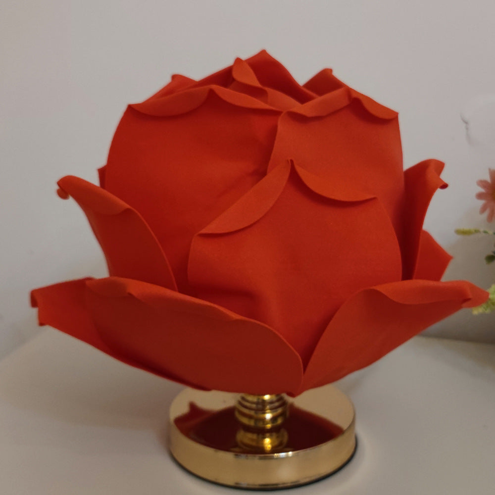 Creative big rose lamp Lotus lamp Dream wedding bedside lamp