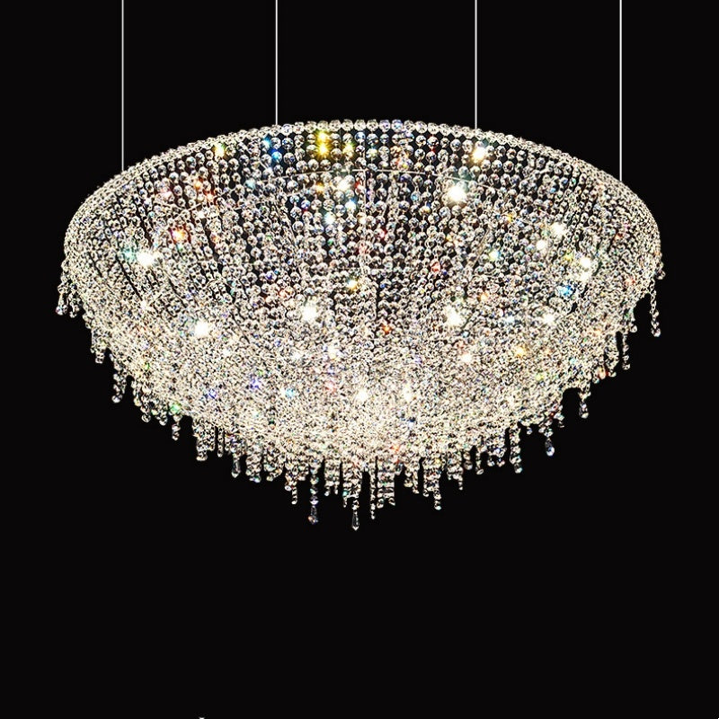 Luxurious Crystal Chandelier Living Room