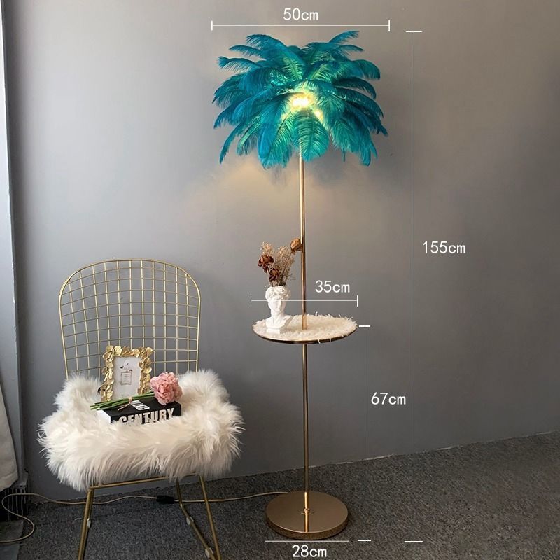 Feather floor lamp living room sofa bedroom decoration upright table lamp