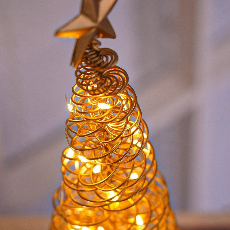 Christmas Tree-Shaped Room Decoration Ironwork Festive Atmosphere Light Ornaments