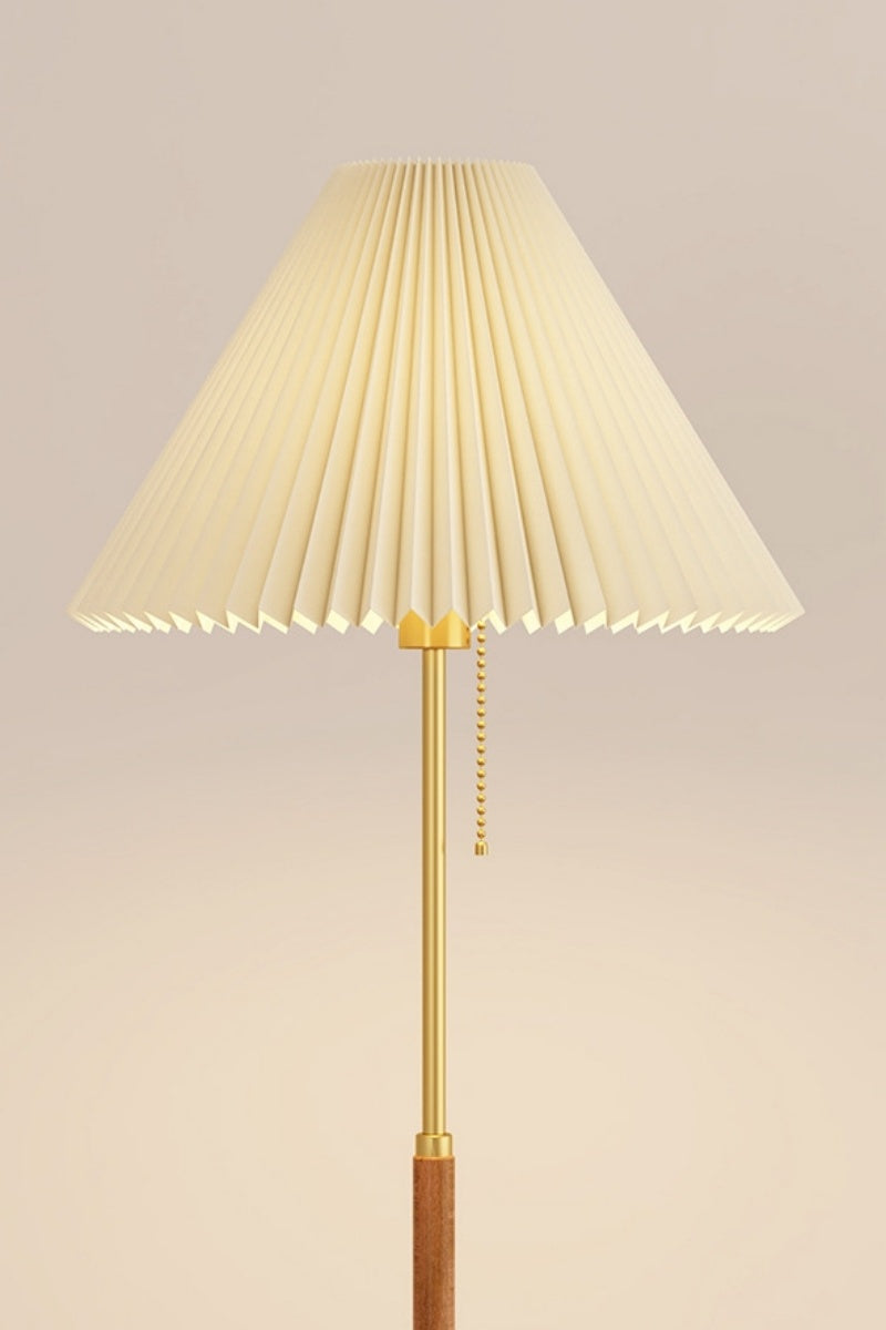 Retro-Style Solid Wood Floor Lamp