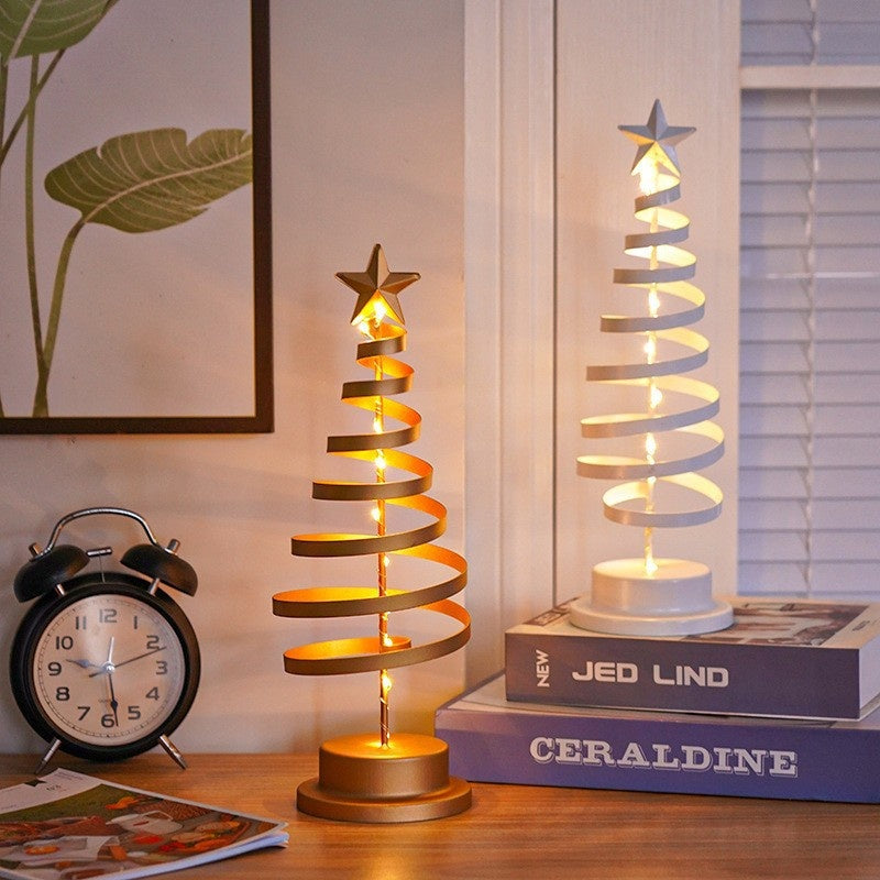 Christmas Tree-Shaped Room Decoration Ironwork Festive Atmosphere Light Ornaments
