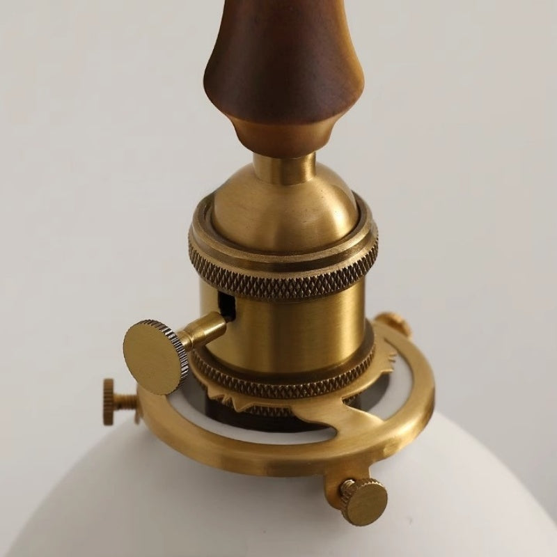 Retro Solid Wood Brass Ceramic Chandelier