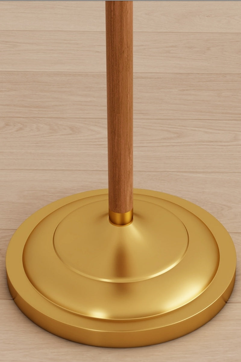 Retro-Style Solid Wood Floor Lamp