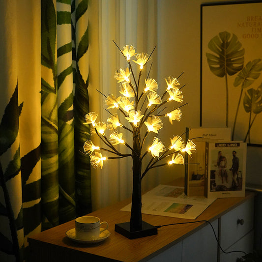 24-Lamps LED Fiber Optic Tree Light Decorative Light USB With Switch
