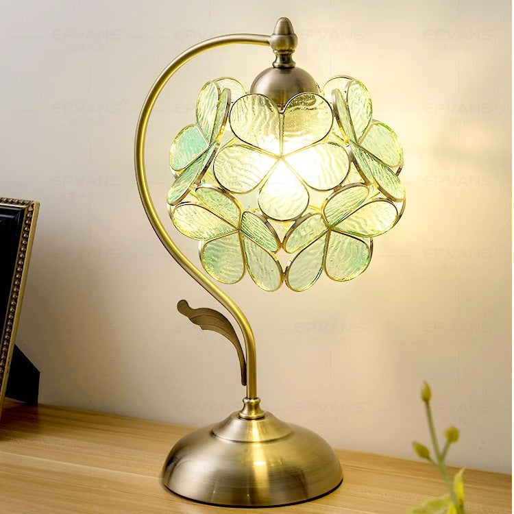 Luxury petal lamp Luxury romantic creative retro led lamp bedroom decoration Bedside lamp