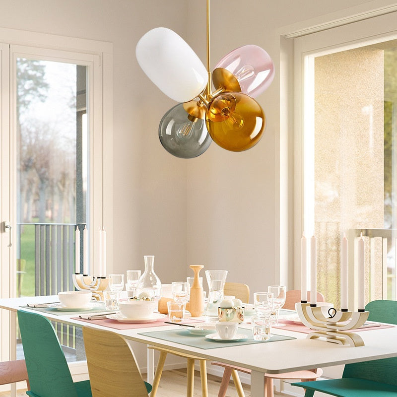 Artistic Colored Glass Chandelier