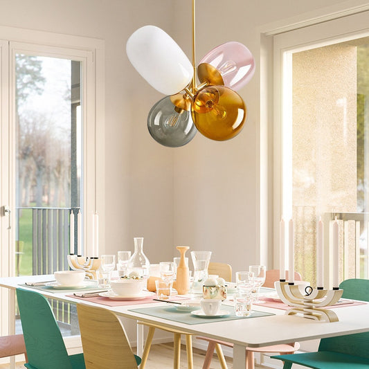 Artistic Colored Glass Chandelier