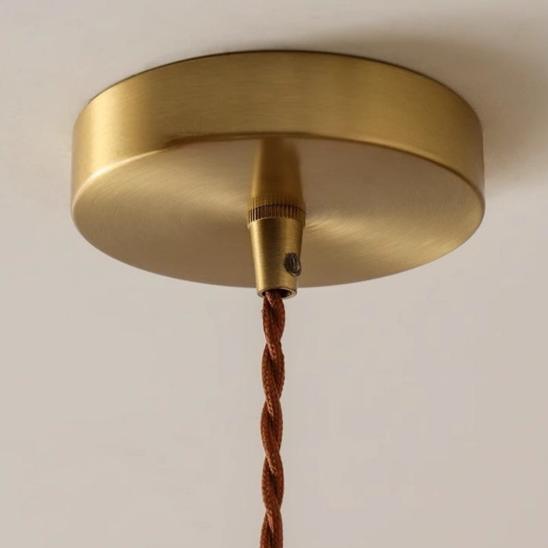 Retro Solid Wood Brass Ceramic Chandelier