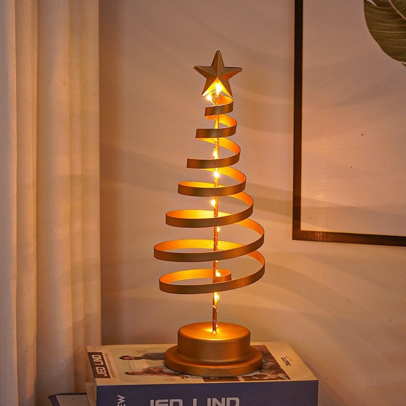 Christmas Tree-Shaped Room Decoration Ironwork Festive Atmosphere Light Ornaments