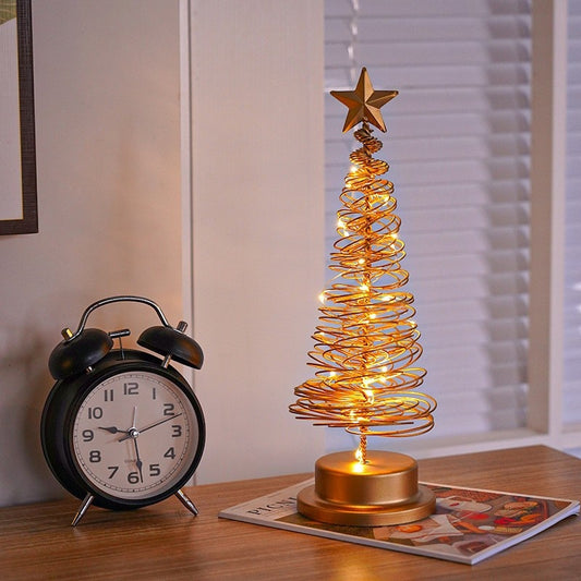 Christmas Tree-Shaped Room Decoration Ironwork Festive Atmosphere Light Ornaments