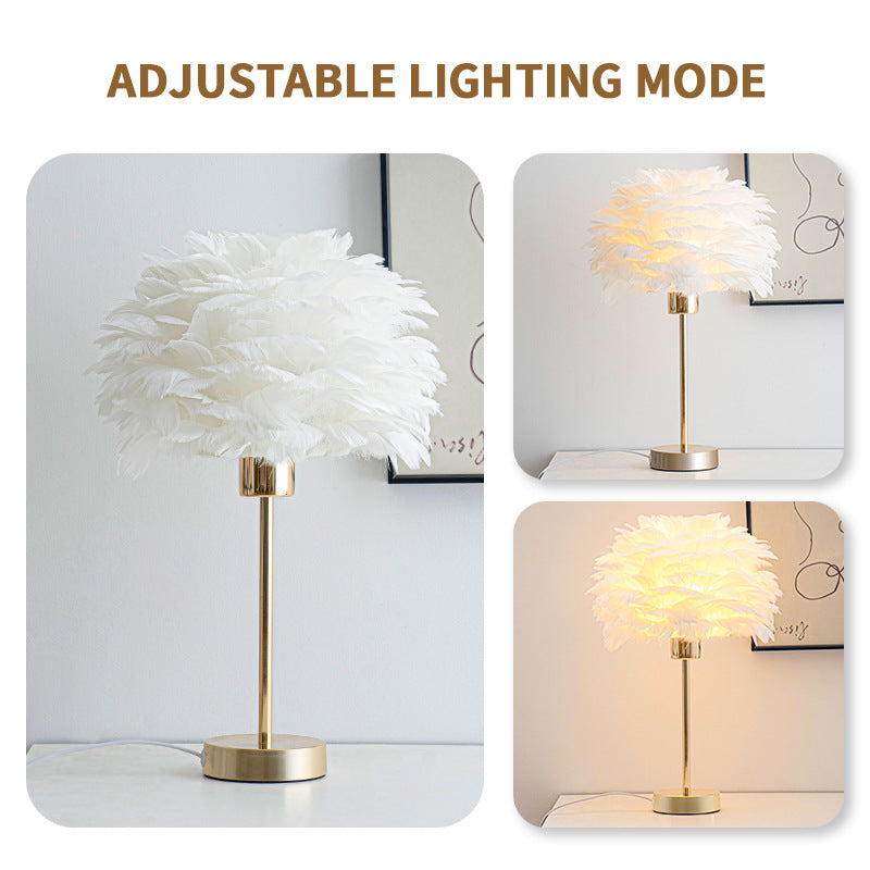 Romantic Atmosphere Feather Table Lamp
