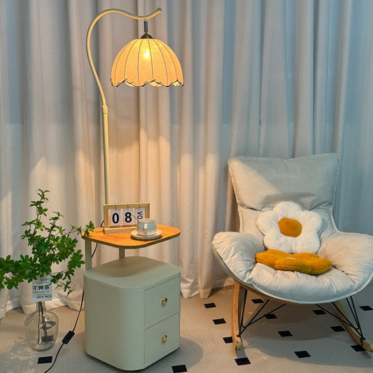 Cream-Style Bedside Table Floor Lamp