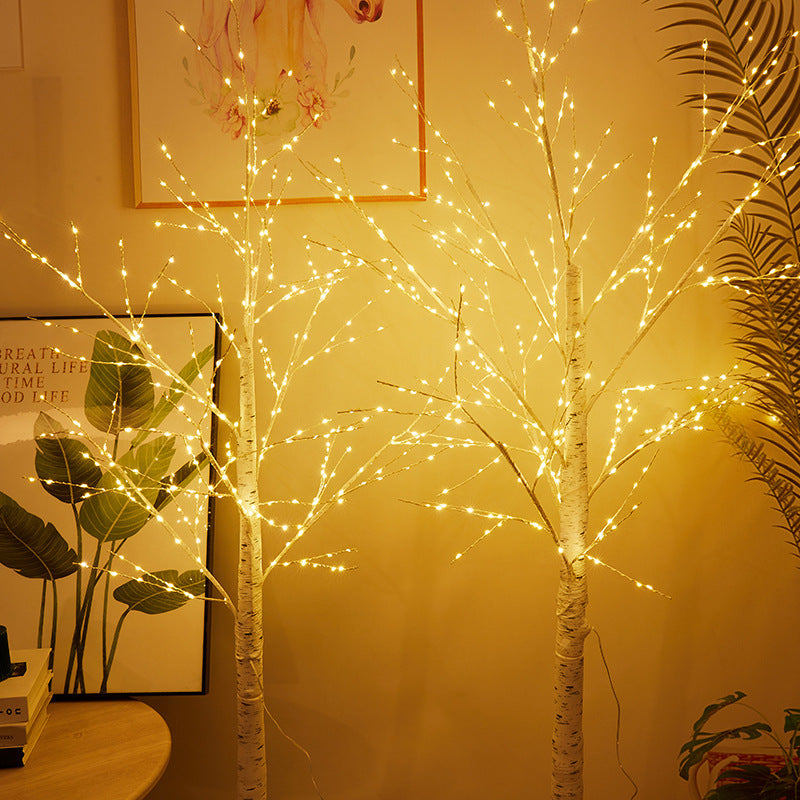 Led silver birch copper wire light Firefly Christmas holiday tree light home garden decoration day landscape light