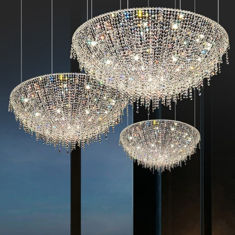 Luxurious Crystal Chandelier Living Room