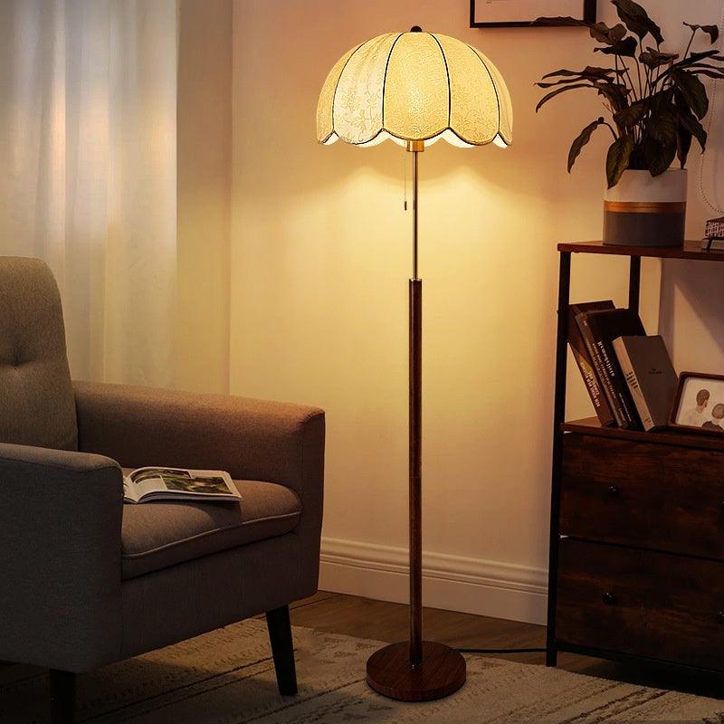 Retro Embroidered Fabric Floor Lamp