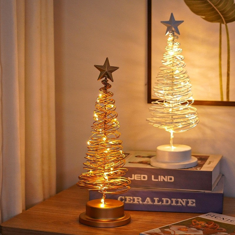 Christmas Tree-Shaped Room Decoration Ironwork Festive Atmosphere Light Ornaments